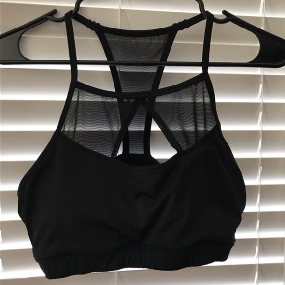 Nordstrom Tops - Black Cutout Mesh Sports Bra Sz L
